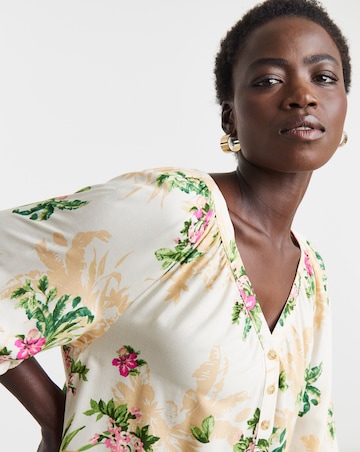 Collarless Button Through Blouse