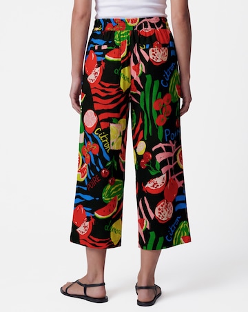 Linen Mix Wide Leg Trousers