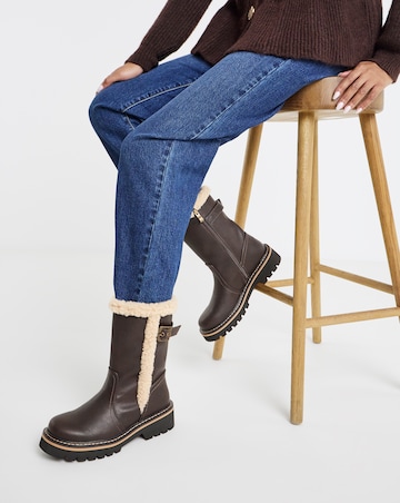 Heavenly Feet Yazmina Sherling Calf Boot - Wide Fit (E)