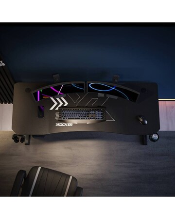 X Rocker Cougar XL 160cm Height Adjustable Gaming Desk with Mousepad - Black