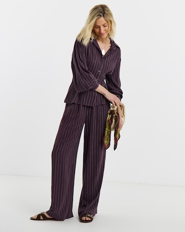 PLUM STRIPE CORSET SHIRT CO-ORD