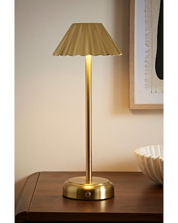ValueLights Avery Gold Rechargeable LED Portable Table Lamp