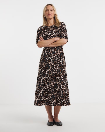 Open Tie Back Midi Jersey Smock Dress