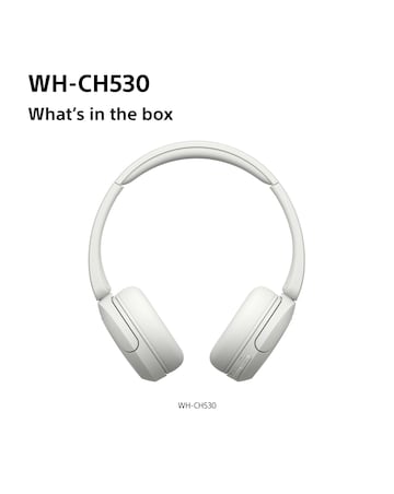 Sony WH-CH530 Wireless On-Ear Headphones - White