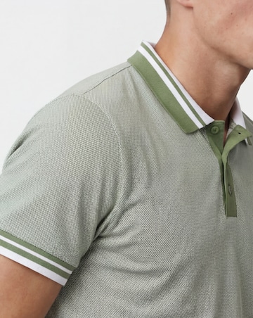 Tipped Jacquard Pique Polo Shirt Long
