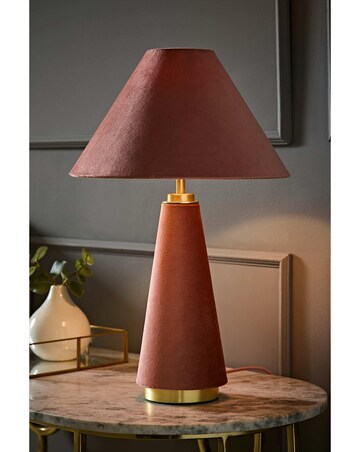 ValueLights Martha Pink Velvet Fabric Table Lamp