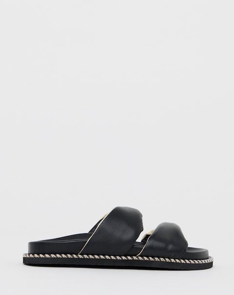 Simply Be Mica Soft Twist Leather Footbed Sandals - Extra Wide Fit (EEE)