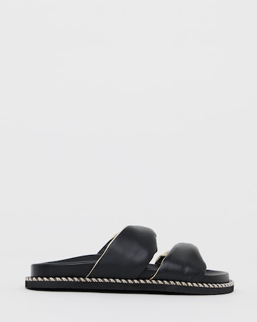Simply Be Mica Soft Twist Leather Footbed Sandals - Wide Fit (E)