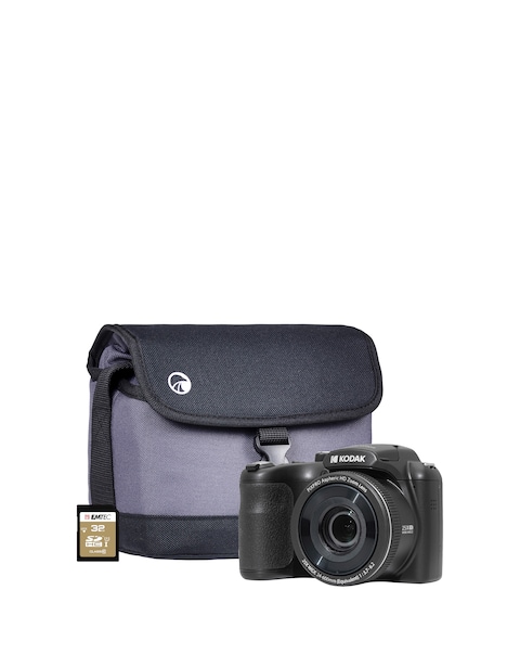 Kodak PIXPRO AZ255 16MP 25x Astro Zoom Bridge Camera - Black + 32GB SD + Case