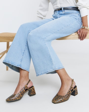Vivi Block Heel Slingback Shoes - Wide Fit (E)
