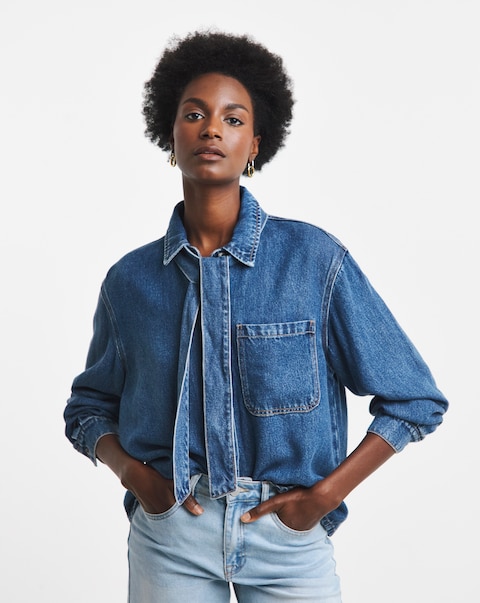 Object Rosie Denim Tie Shirt