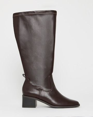 Hadley Block Heel Knee High Sock Boots - Extra Wide Fit (EEE) & Super Curvy Calf
