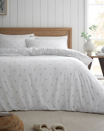 Catherine Lansfield Brushed Polka Dot Duvet Cover Set