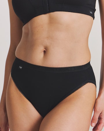 Sloggi (3 Pack) Tai Hi Leg Cotton Knickers Black