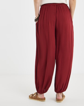 Burgundy Crinkle Balloon Trouser