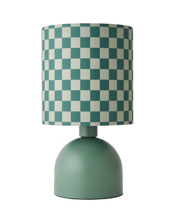 ValueLights Miley Green Checkerboard Table Lamp