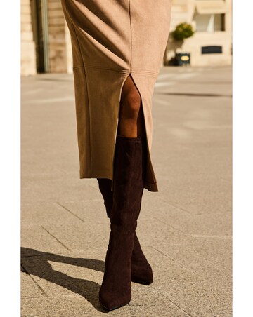 Sosandar Luxe Faux Suede Pencil Skirt