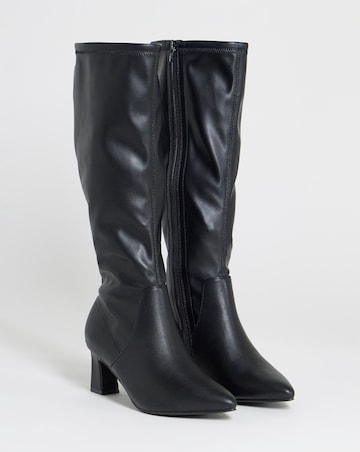 Shona Pointed Toe Knee High Sock Boots - Extra Wide Fit (EEE) & Super Curvy Calf