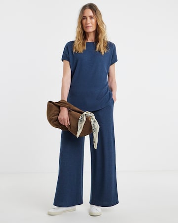 Navy Button Side Short Sleeve Top