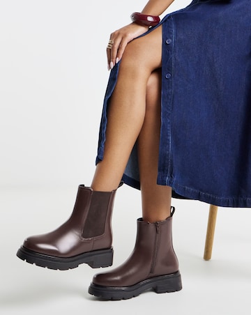 Domino Chunky Chelsea Ankle Boots - Wide Fit (E)