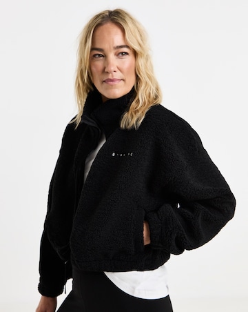 Gym King Linear Cropped Borg Full Zip