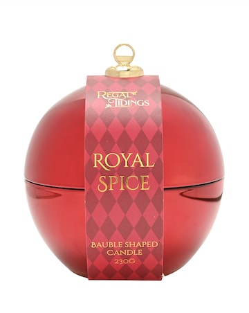 Mercury Red Glass Bauble Candle - Cinnamon Apple