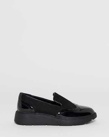 Claire Low Wedge Contrast Loafers - Wide Fit (E)