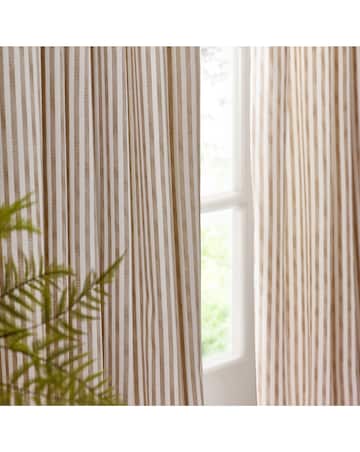 Yard Hebden Striped 100% Cotton Eyelet Lined Curtains