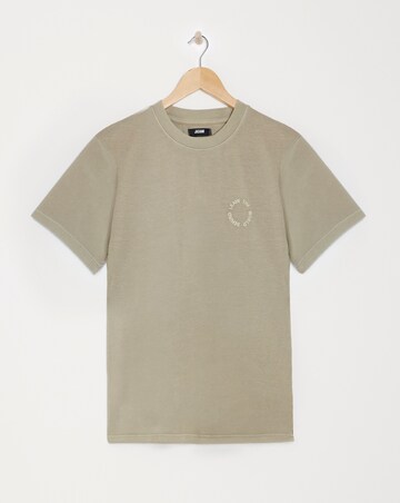 Relaxed Fit Garment Dyed Embroid T-Shirt