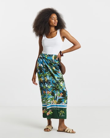 Tie Knot Detail Midaxi Wrap Skirt