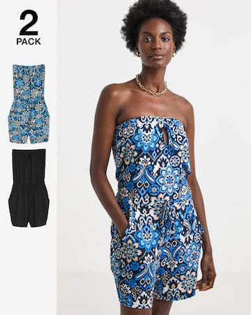 2 Pack Bandeau Playsuits