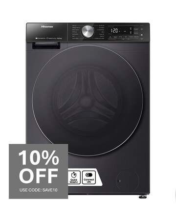 Hisense 5S Series WD5S1045BB 10.5KG Auto Dosing Freestanding Washer Dryer Black