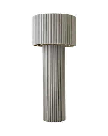 ValueLights Lenny Grey Ribbed Fabric Midi Floor Lamp