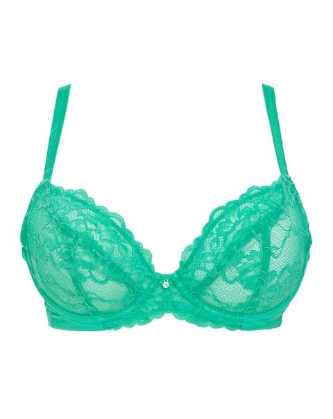 Ann Summers Sexy Lace Fuller Bust Non Pad Wired Bra Bright Green