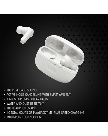 JBL Wave Beam 2 True Wireless Noise Cancelling Earbuds - Black