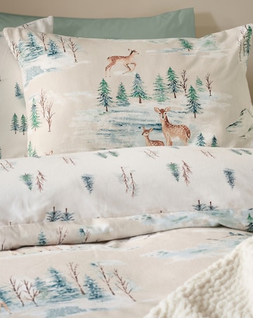Catherine Lansfield Brushed Christmas Deer Duvet Cover Set
