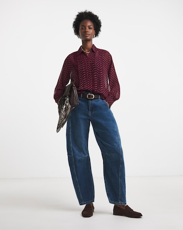 Burgundy Pinspot Georgette Pintuck Shirt