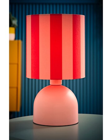 ValueLights Miley Pink Stripe Table Lamp