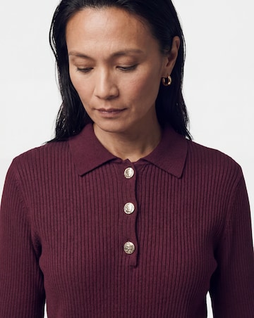Eversoft Ribbed Henley Collared Jumper