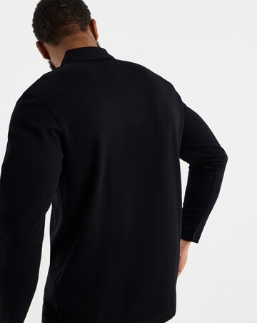 Jack & Jones Premium Ethan Long Sleeve Zip Polo - Black