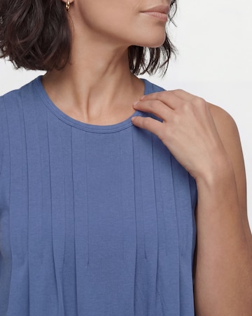 Pintuck Detail Sleeveless Top