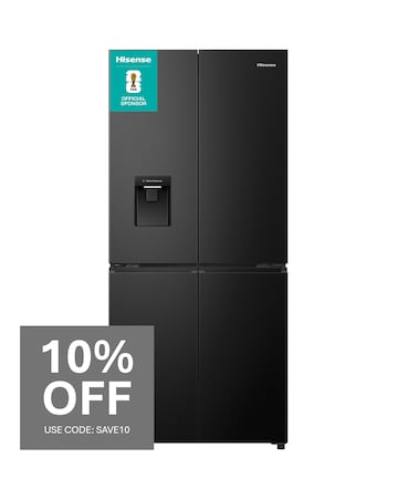 Hisense RQ5P470SMFE 80cm American 4 Door Fridge Freezer - Stainless Steel