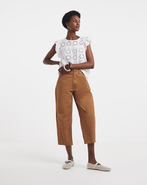 Barrel Leg Regular Length Cotton Chinos