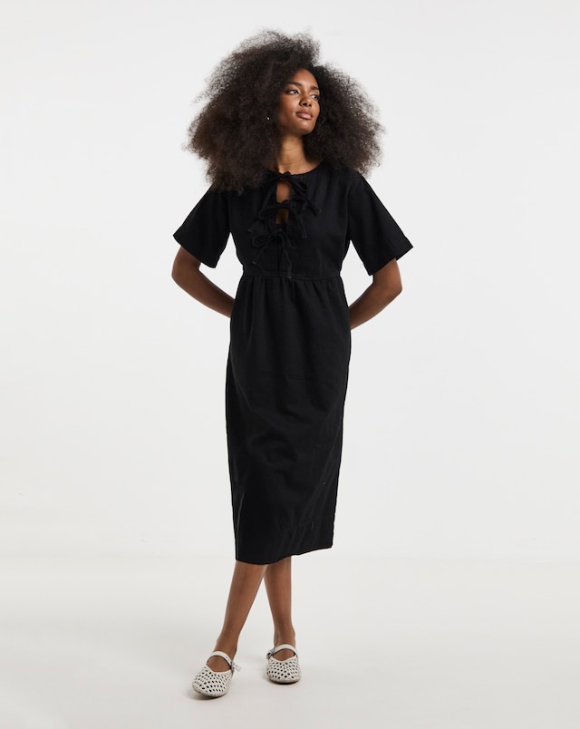 Simply Be Indigo Tiered Denim Smock Dress