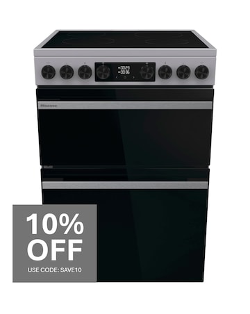 Hisense HDCEC6C20X 60cm Electric Double Cooker - Grey