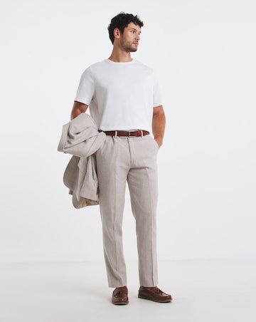 Linen Blend Pinstripe Suit Trouser