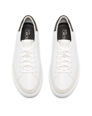 Clarks Code C Tie Leather Shoe - White