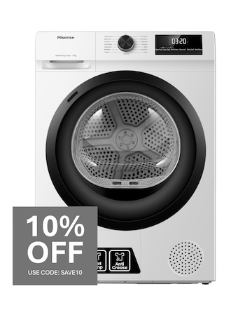 Hisense DH1Q802BW2 1 Series 8kg Heat Pump Dryer - White