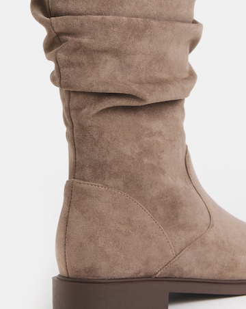 Pebble Knee High Ruched Boots - Standard Fit (D) & Standard Calf