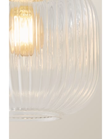 ValueLights Calpe Clear Glass Flush Ceiling Light